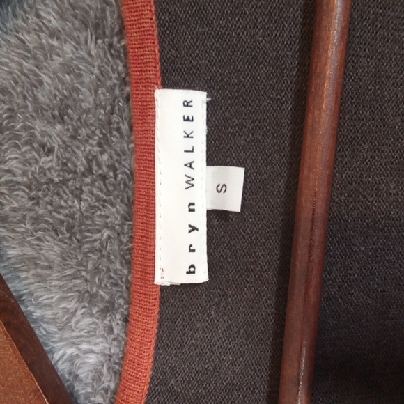 Bryn Walker Brown and Red Cardigan Sweater with Classic Knit Design Open Size S - Picture 3 of 10